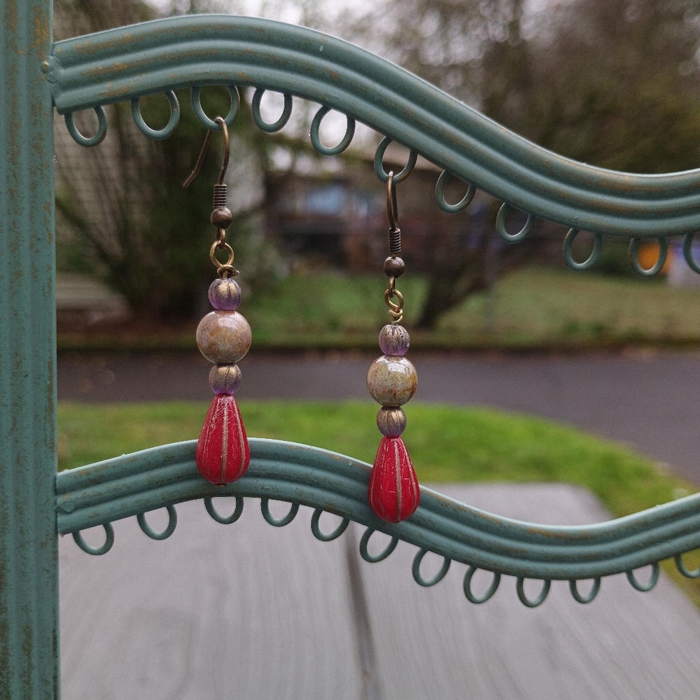 Czech Glass Drop Earrings